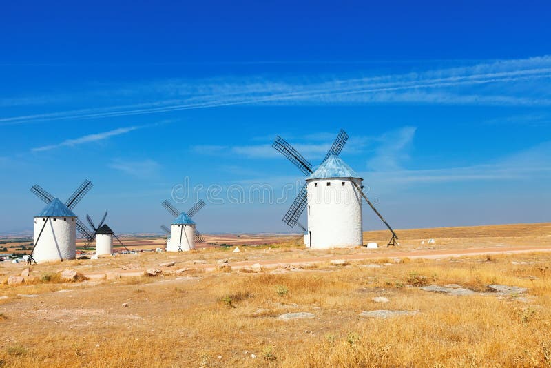 Wind Mills in La Mancha, Spain Stock Photo Image of quixote