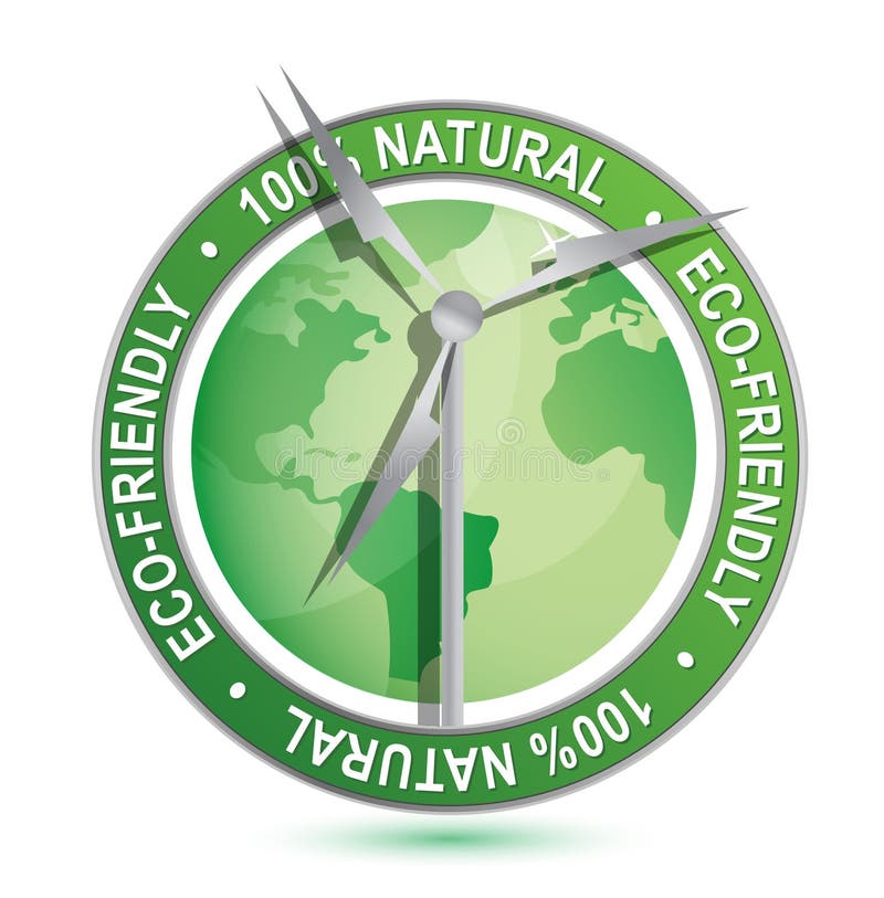 Wind power Eco-friendly sign and symbol royalty free illustration