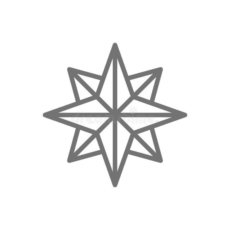 Wind rose, sides of the world, compass, direction, navigation line icon. royalty free illustration Wind rose, sides of the world, compass, direction, navigation line icon. royalty free illustration