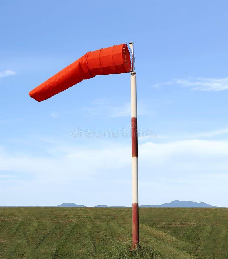 Wind Sock of Equipment Check the Wind Blow Direction in Day Time Stock