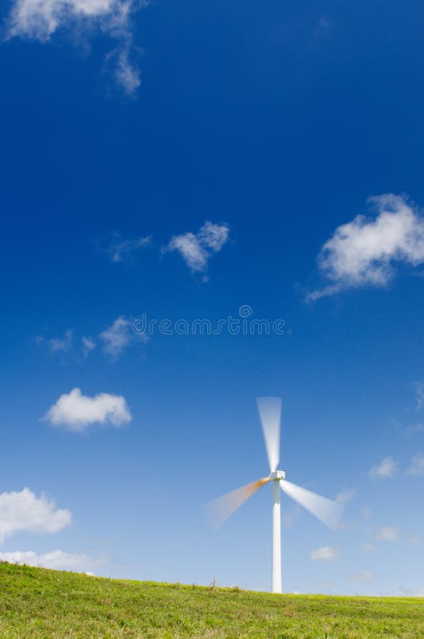 Wind turbine, green power, motion blurred royalty free stock photography