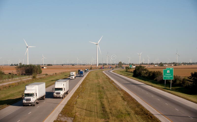 Wind turbine and highway