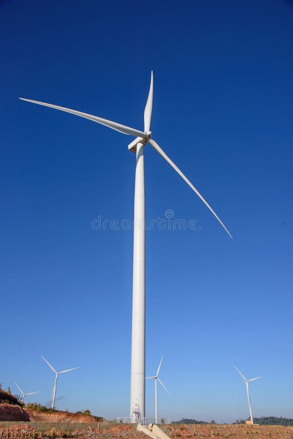 Wind turbine with blue sky stock image. Image of turbine 84341727