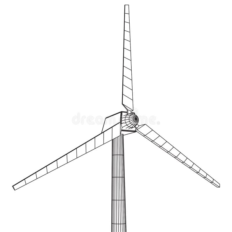 Download Wind Turbine Vector Wireframe Stock Vector - Illustration of knot, connection: 97471435