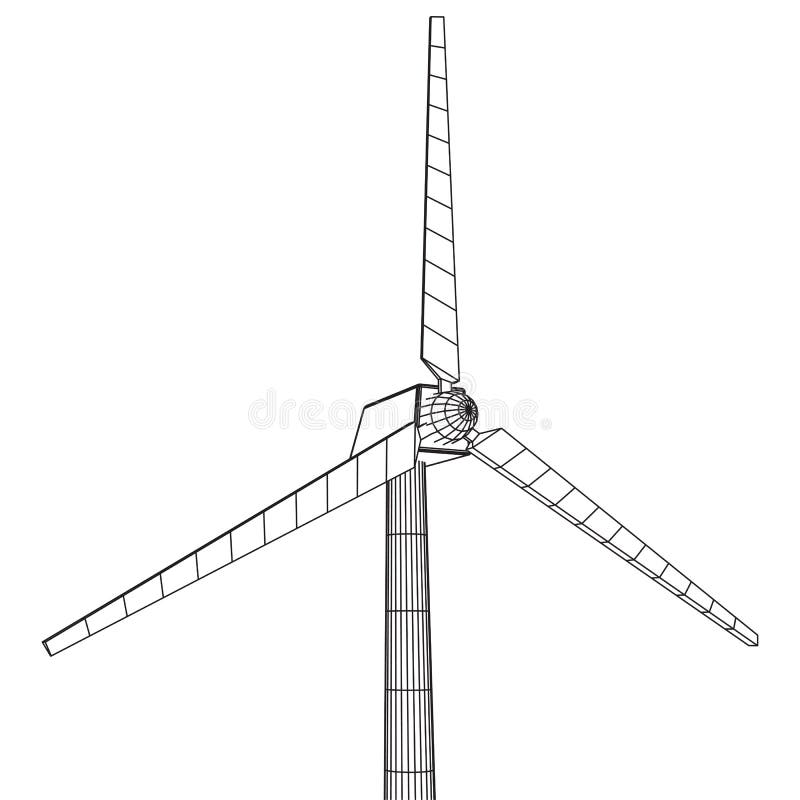 Download Wind Turbine Vector Wireframe Stock Vector - Illustration of knot, connection: 97471435