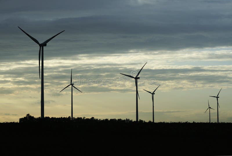 Wind turbines royalty free stock photography
