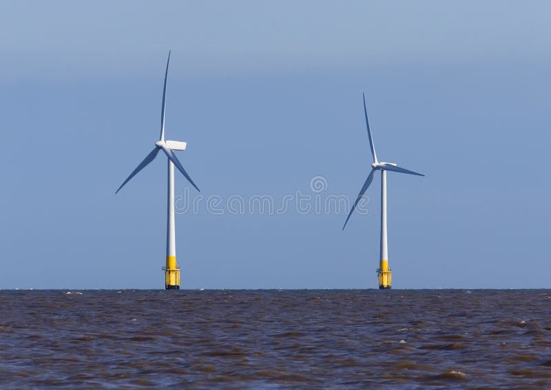 Dos El gran viento en viento en norte el mar de Costa de, reino unido.