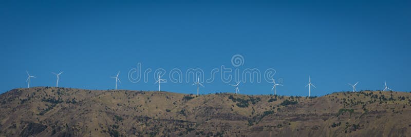 Wind turbines in the Columbia River Gorge