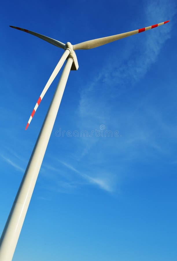 Wind turbines farm. Windmill