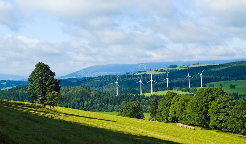 Wind turbines in mountains