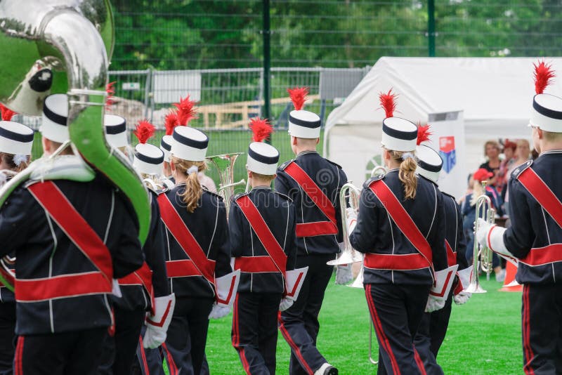 Windband or Brass Band Performing in Uniform Editorial Stock Photo