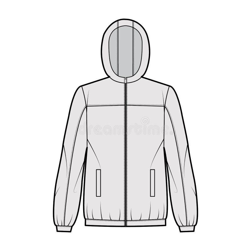 Windbreaker Jacket Mockup Stock Illustrations – 1,172 Windbreaker ...