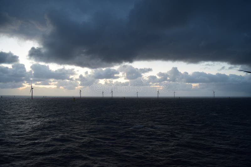 WindfarmNoordzee 2019 royalty-vrije stock fotografie WindfarmNoordzee 2019 royalty-vrije stock fotografie