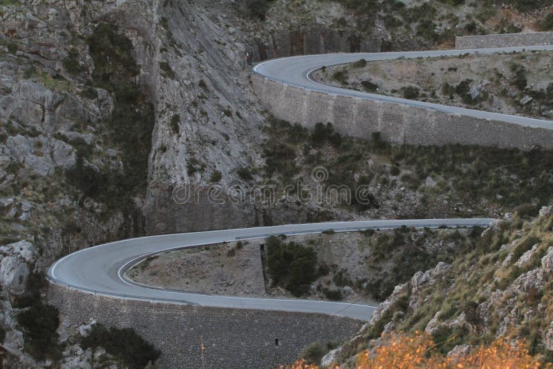 Serpentine road stock image. Image of mountain, european 106383969