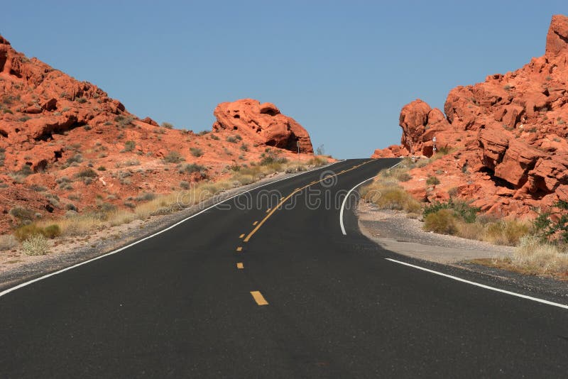 Winding desert road