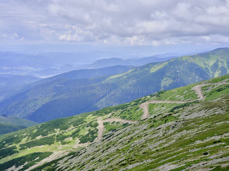 Winding path to the Chopok mountain, Slovakia