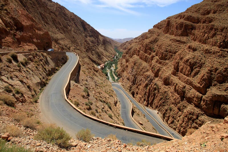 Winding road through Dades gorge