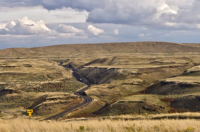 Winding Road through Eastern Washington Stock Image Image of relaxing
