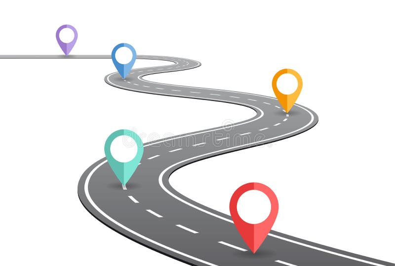 Winding road timeline concept vector illustration