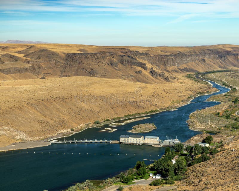 Winding Snake River with Swan Falls Dam Stock Photo Image of outdoors