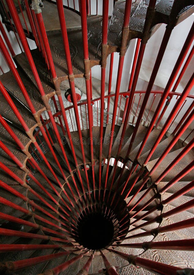 Winding steel staircase