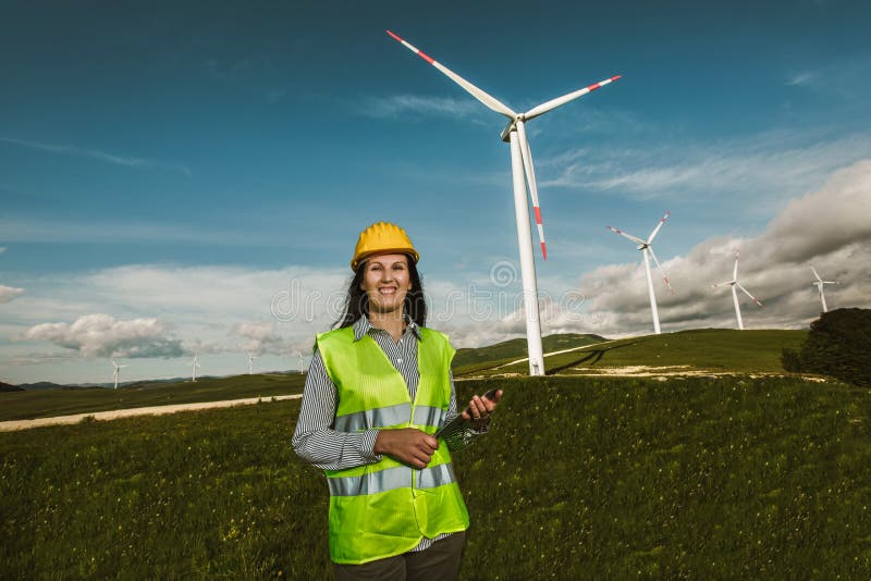 Windmill Engineer Inspection and Progress Check Wind Turbine Stock