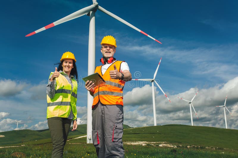 Windmill Engineers Inspection and Progress Check Wind Turbine Stock