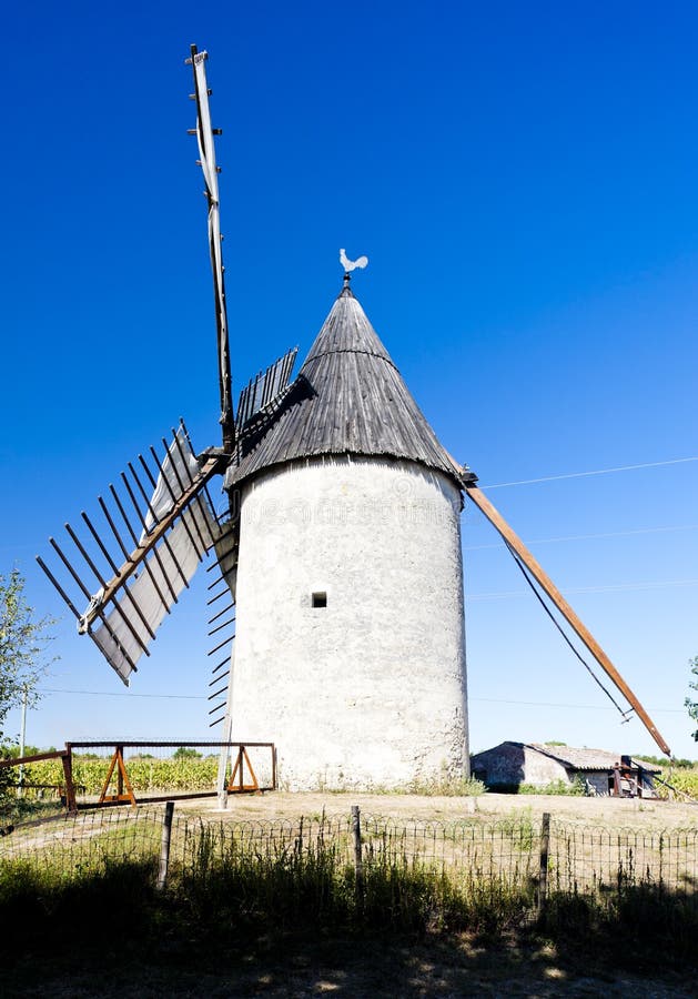 Windmill, France stock image. Image of aquitaine, france 22410645