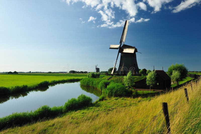 Windmill landscape in Holland