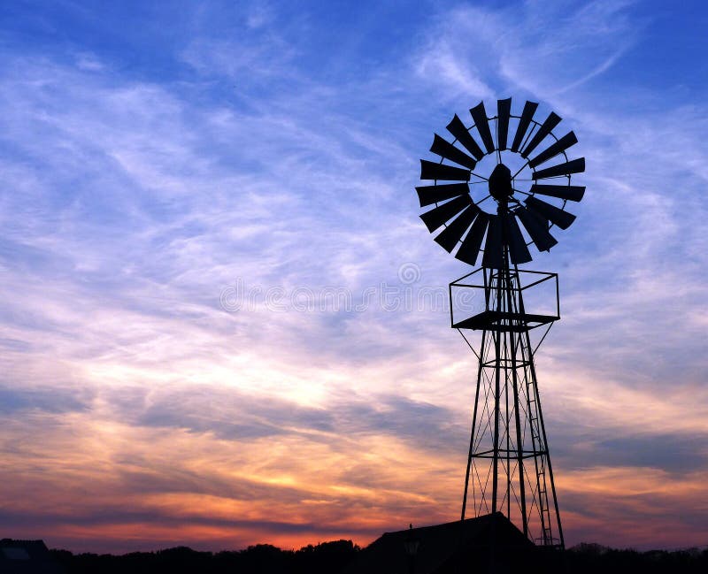 Windmill at sunset