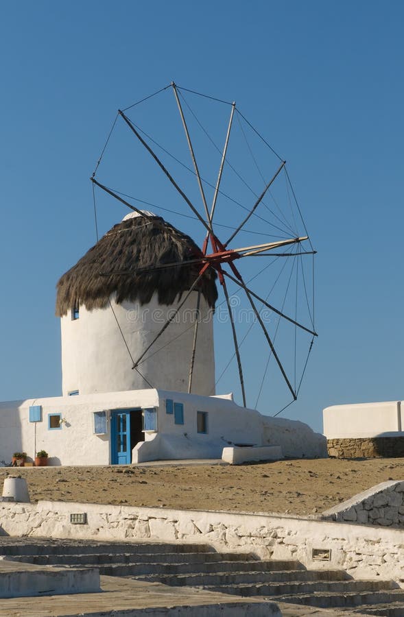Windmils de la isla de Mykonos, Grecia