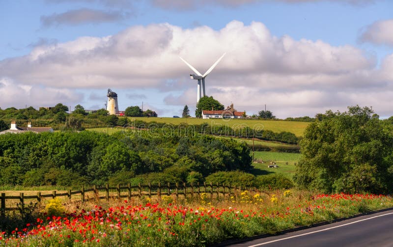 Windmolen Noordoostelijk Engeland het UK royalty-vrije stock afbeelding Windmolen Noordoostelijk Engeland het UK royalty-vrije stock afbeelding