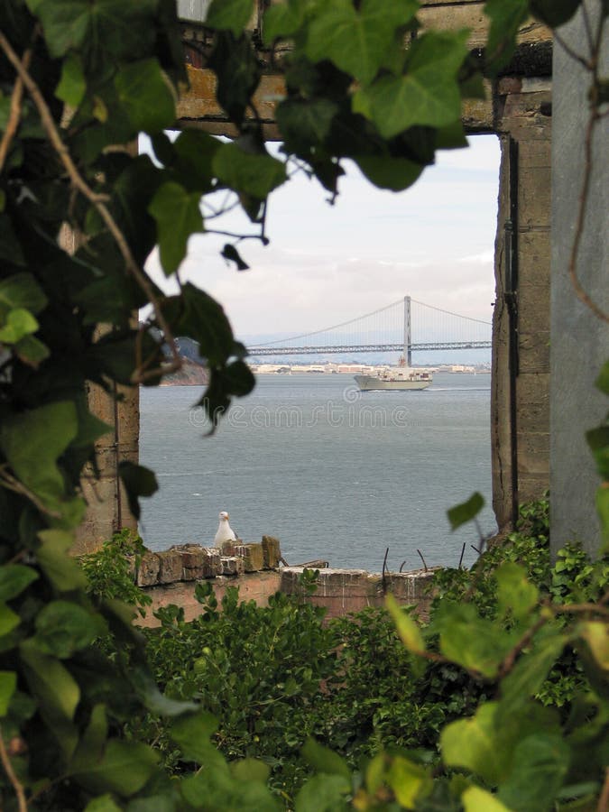 Window from Alcatraz stock image Window from Alcatraz stock image