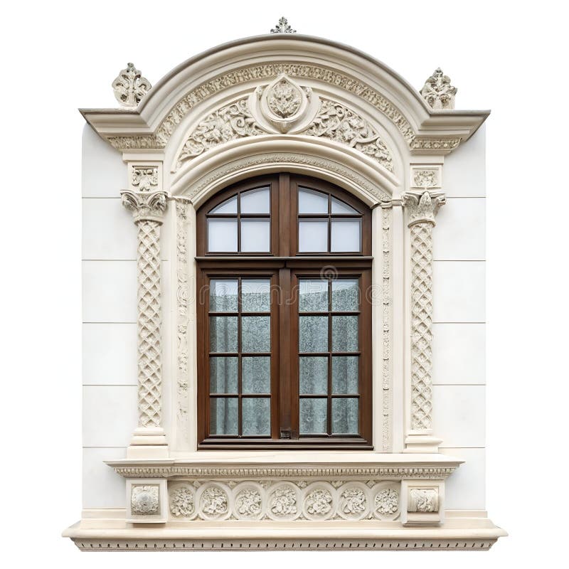 Window Architecture Element Isolated on White Background stock illustration