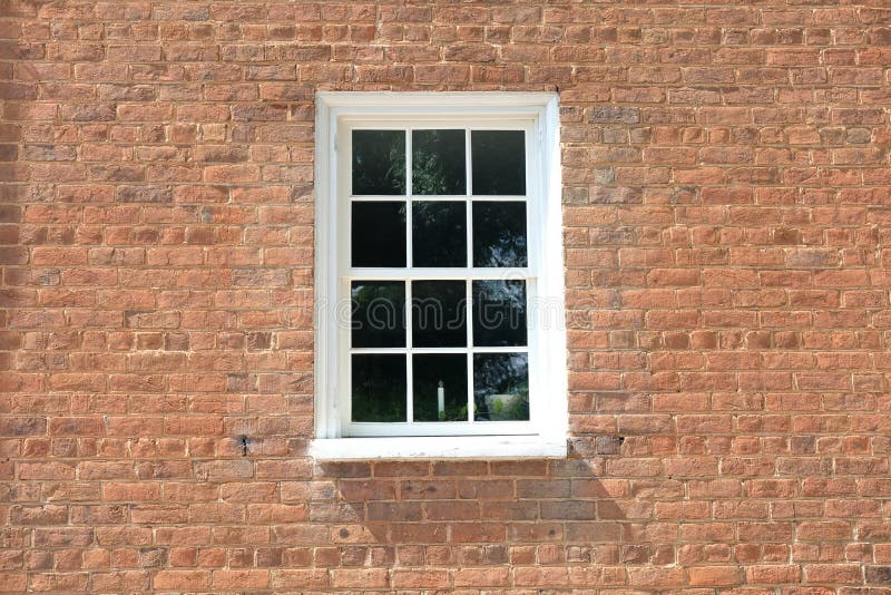 Window in a brick house stock photo. Image of house, home 99116138