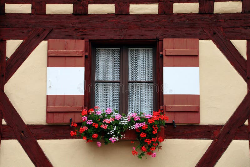 Window decorated with flower in Nuremberg