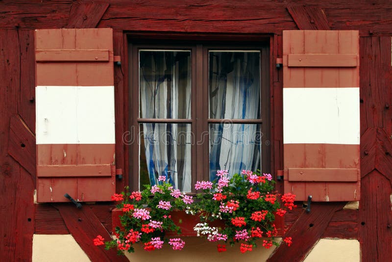 Window decorated with flower in Nuremberg