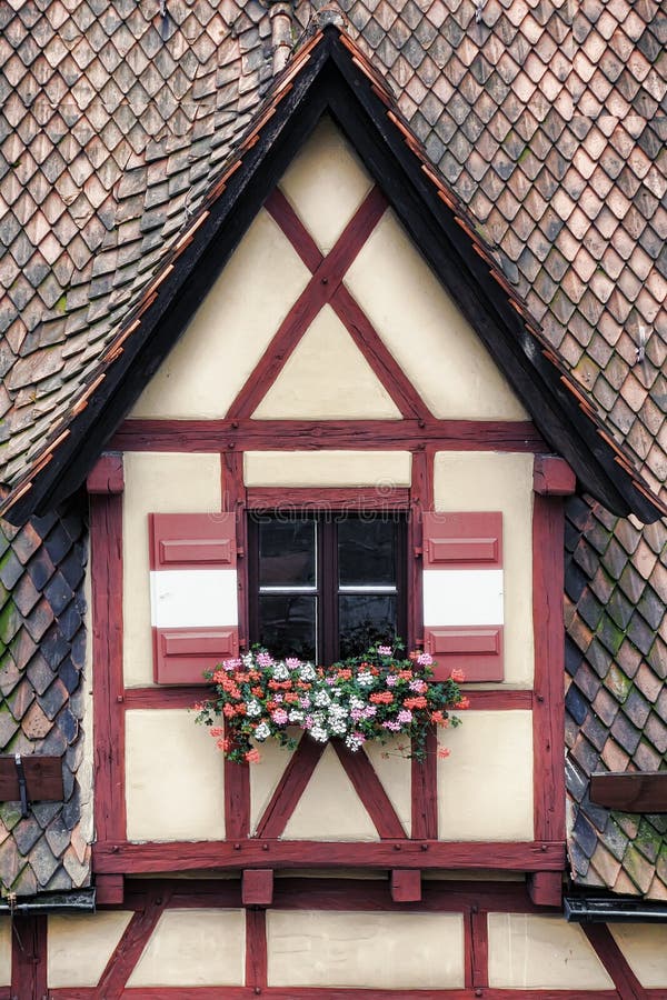 Window decorated with flower in Nuremberg