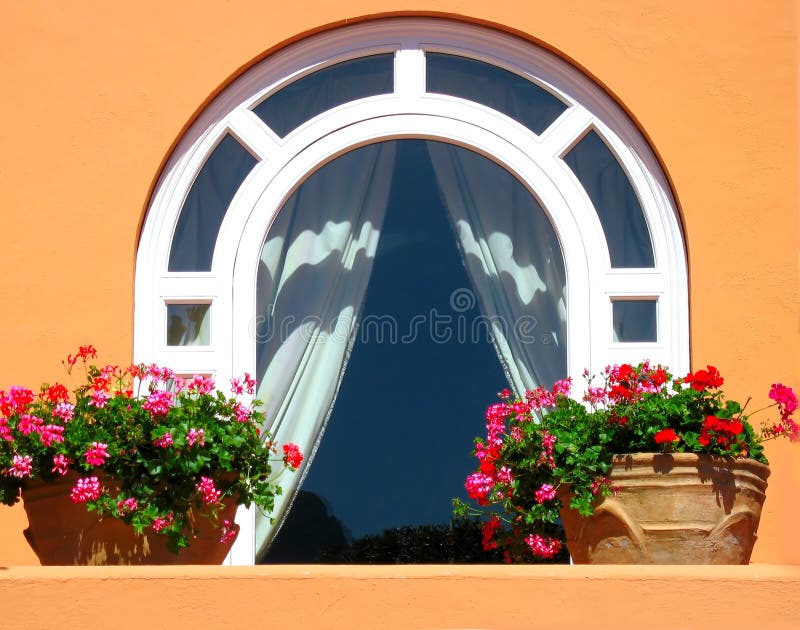 Window decorated with flowers