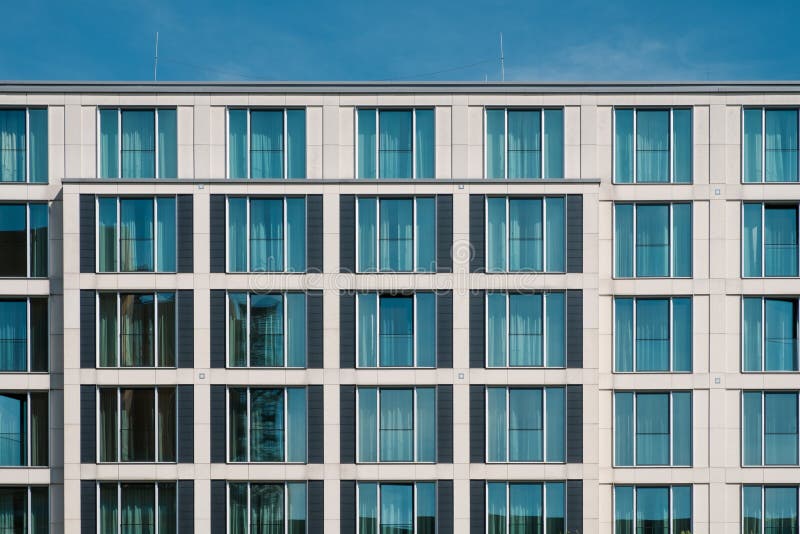 Window facade of modern hotel  building  -real estate exterior