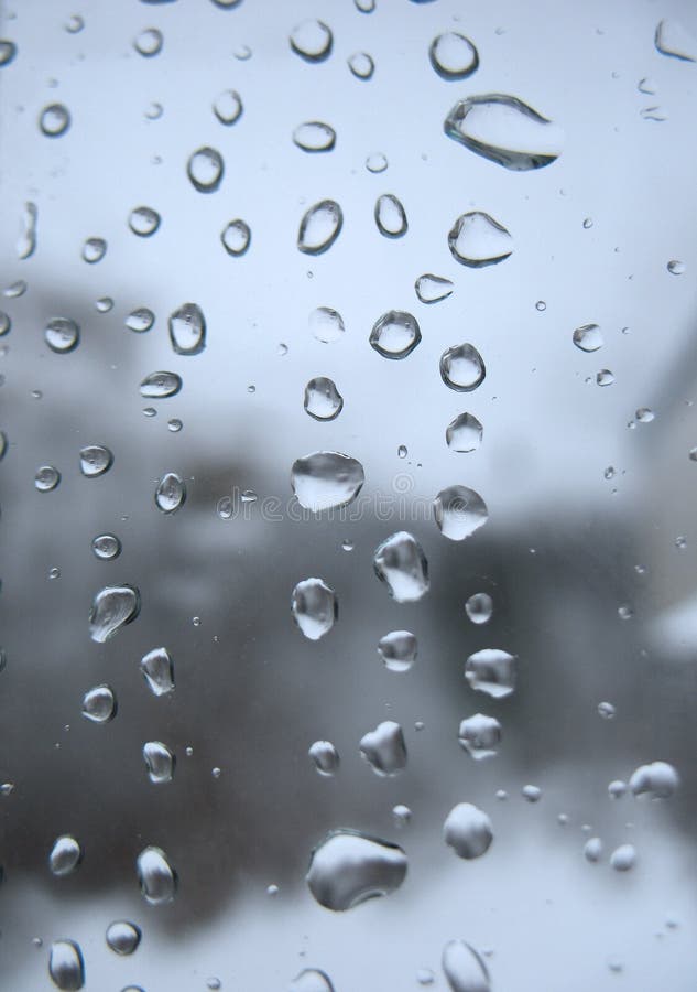 Window glass and rain drops