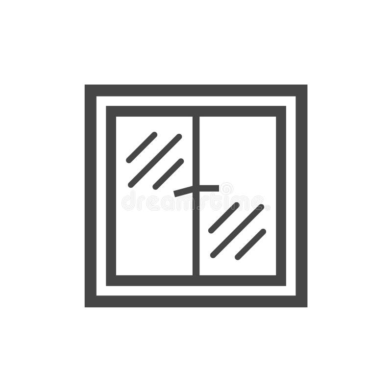 Window Icon, Window Icon Over White Background Stock