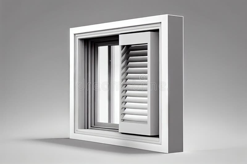 Window with Louver System that Can Be Opened for Ventilation and Light