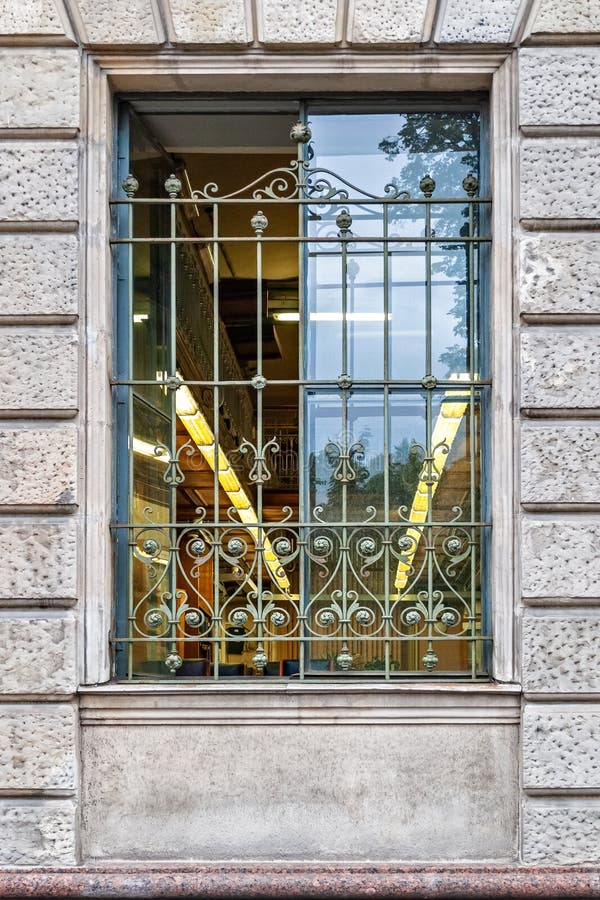 Window with metal bars stock photo. Image of detail 182769148