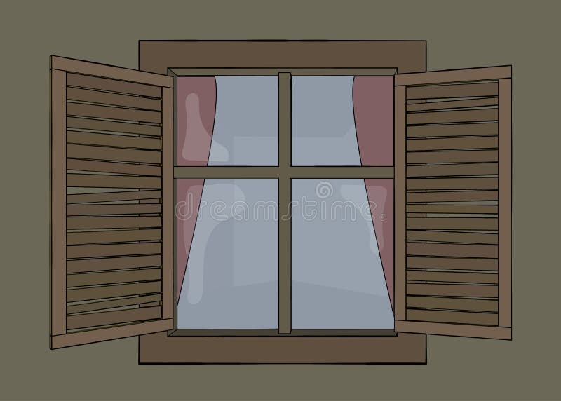 Cartoon Window Shutters Stock Illustrations 227 Cartoon Window