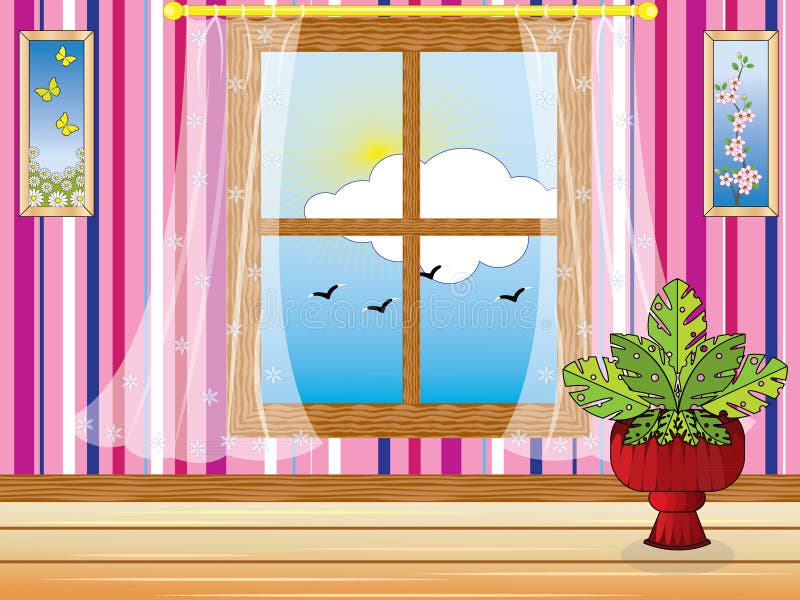 Download Window Pink Curtains Stock Illustrations - 719 Window Pink ...