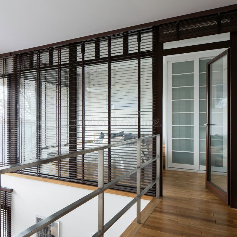 Window Walls in Twofloor Apartment Stock Image Image of flat, design