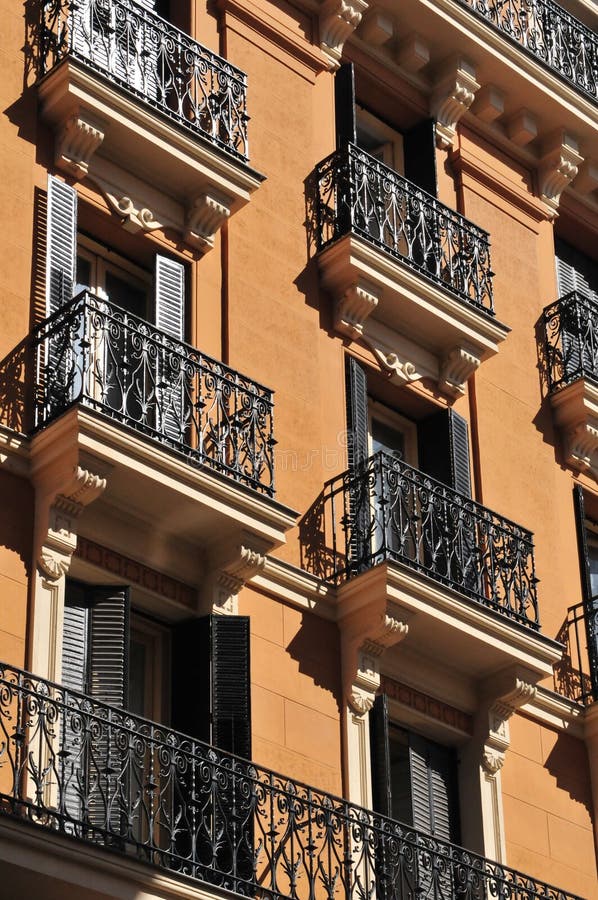 Windows with Balcony - Madrid stock image