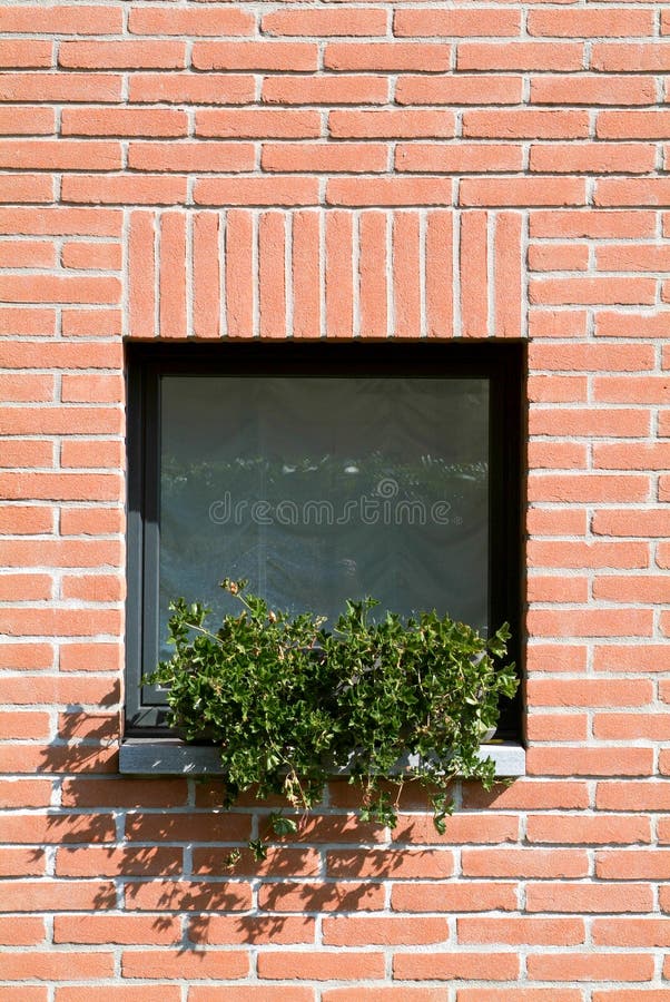 Windows of a brick house stock photo. Image of pattern 62096886