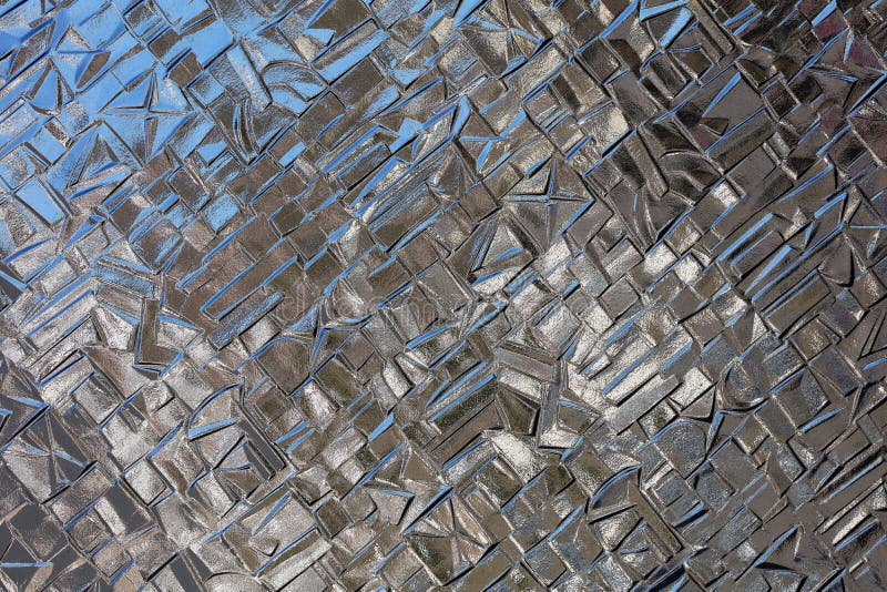 Windows Glass with Cubes and Triangles Decorated Background High